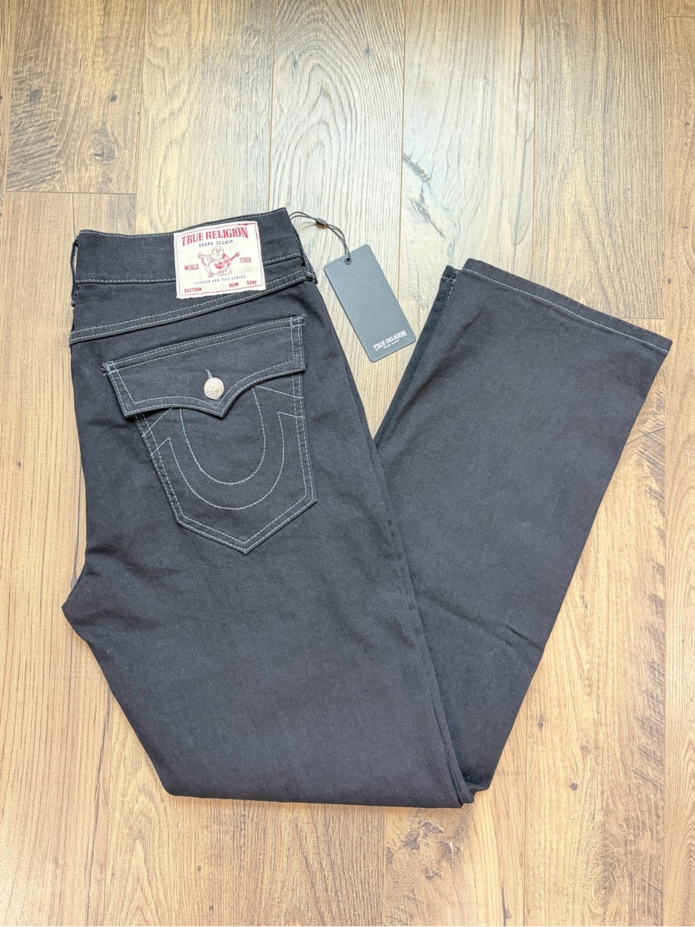 True Religion Ricky Relaxed Straight Black Jeans Men’s 34 NWT
